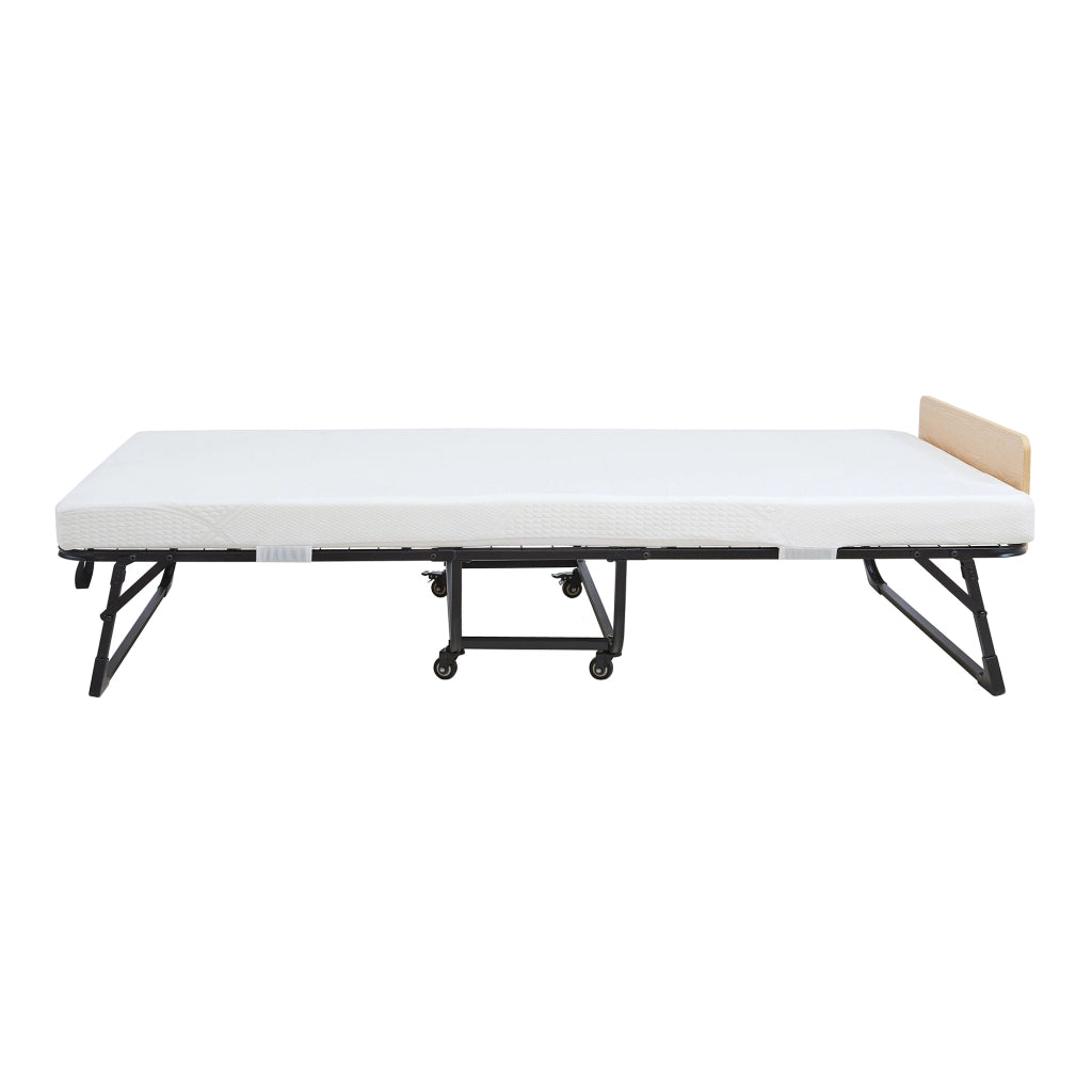 Letto Pieghevole Lustendi con Materasso in Schiuma Fredda 90x200 cm Brandina Singola con Rotelle [en.casa]