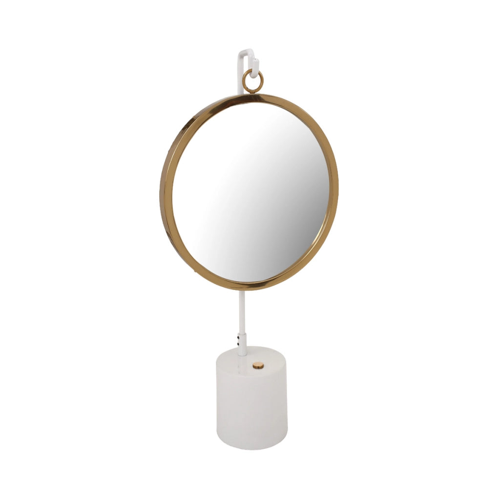 Specchio da tavolo Eleganca in bianco e oro