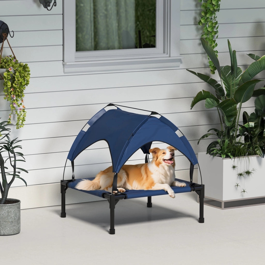 Cuccia per cani con tetto ¨C Xylo ¨C 76x61x69.5 cm, blu scuro, impermeabile