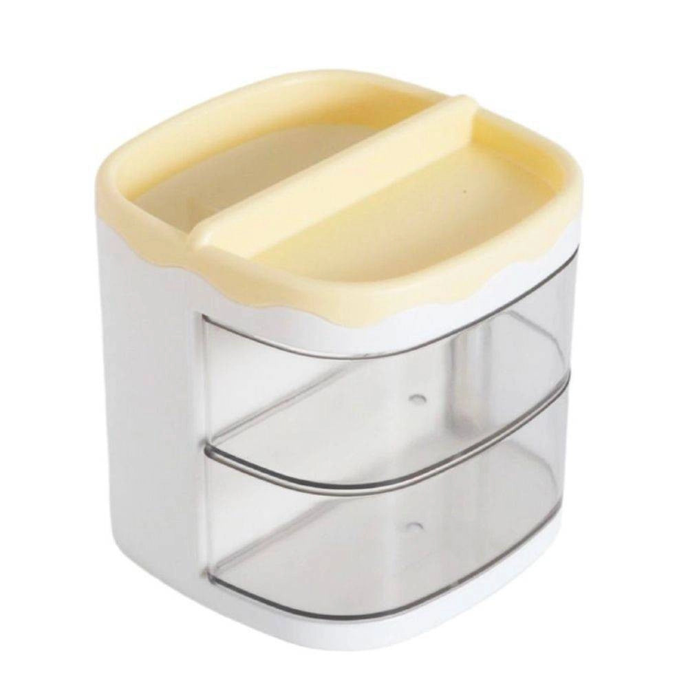 Trade Shop - Organizer Giallo Con Cassetti Organizzatore Scrivania Penne Trucco Cancelleria -