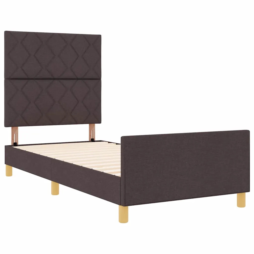 Struttura del letto Marrone scuro 90 x 200 cm Tessuto 3344777