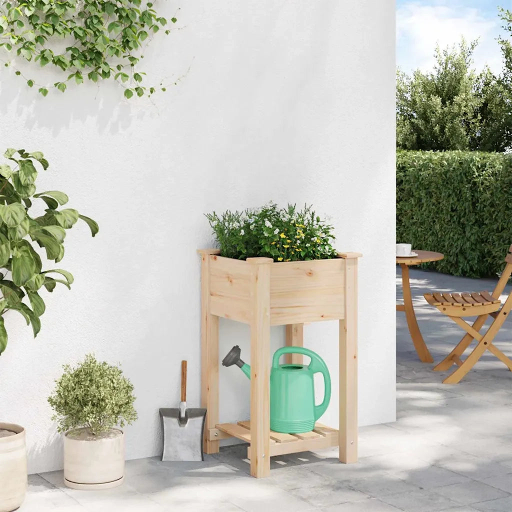 Vaso da giardino con lo scaffale Beige 45 x 45 x 76,5 cm 42006576