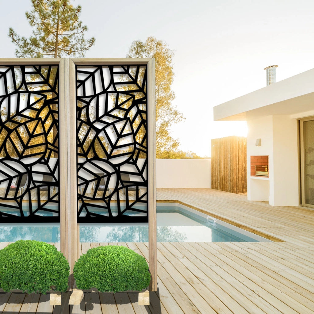 TROPICA - Separè  - Paravento modulabile - 70x190cm - in Legno e PVC Colore: nero
