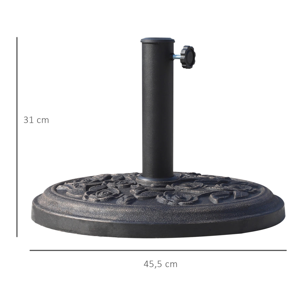 Base per Ombrellone da Giardino 9 kg ¨C Zephmum ¨C Bronce ?45,5x31 cm per 38/48mm