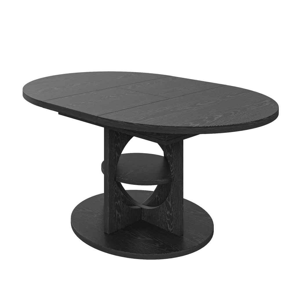 Tavolo da pranzo allungabile con vano contenitore - per sala da pranzo - nero