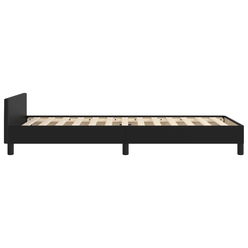 Giroletto con Testiera-Struttura Letto con testiera Nero 100x200 cm in Similpelle 124511
