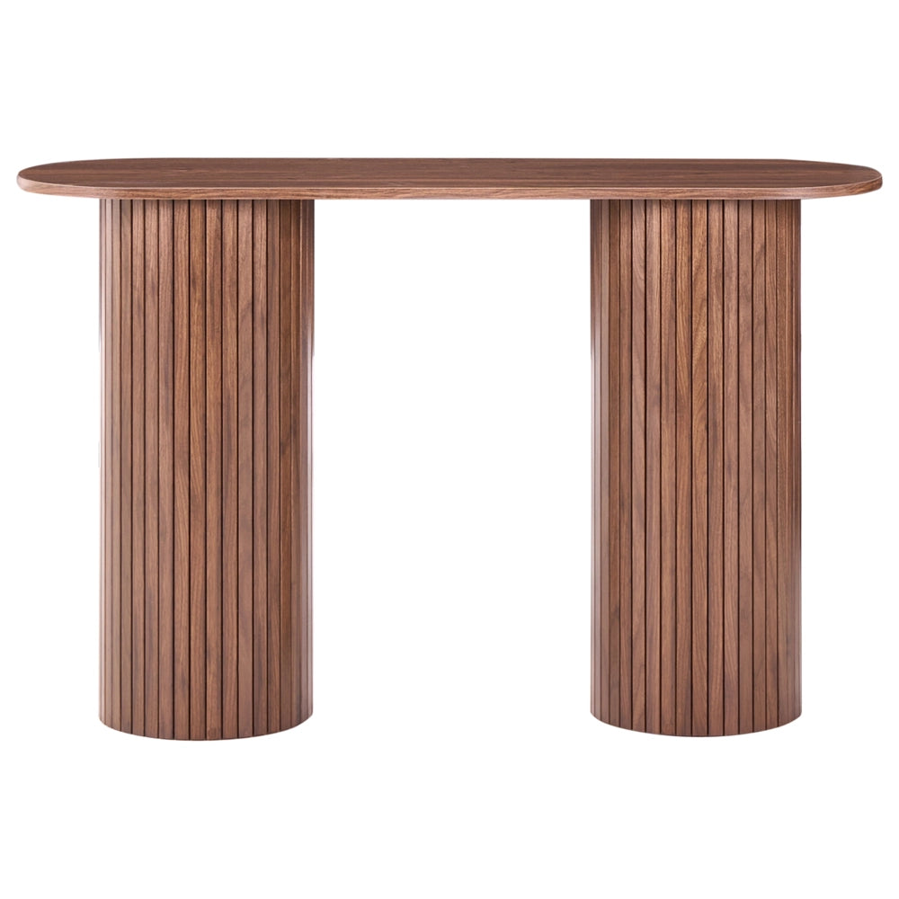 Consolle marrone scuro in MDF con gambe scanalate 120 cm design classico-moderno