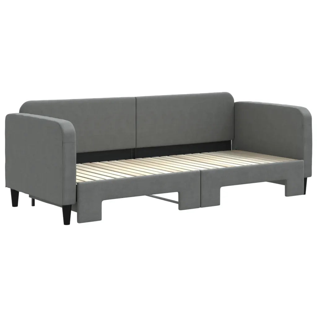 Divano letto | Sof¨¤ letto | Letto singolo Estraibile Grigio Scuro 80x200 Tessuto