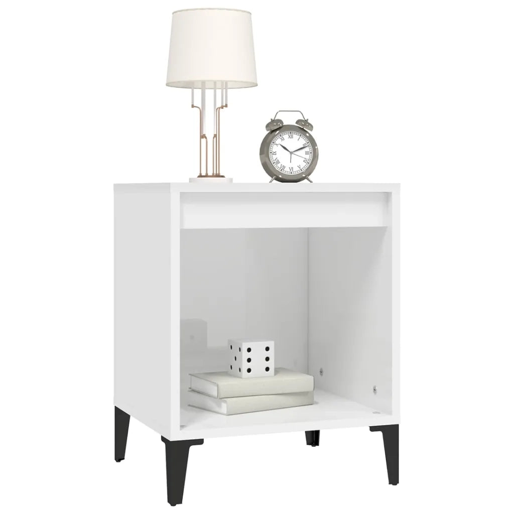 Comodino Bianco Lucido 40x35x50 cm cod mxl 29947