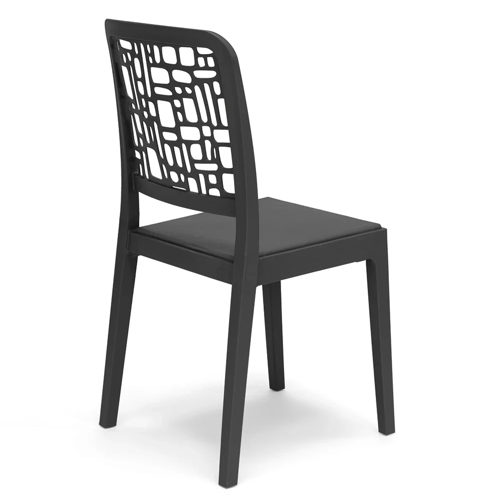 Sedia in polipropilene MEDEA, impilabile, resistente ai raggi UV, design moderno, ideale per sala da pranzo, cucina, sala d’attesa, bar, ristoranti o giardino, colore Antracite