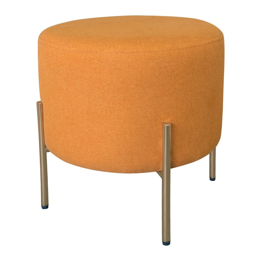 Pouf Poggiapiedi Ø40 cm in Tessuto Kate Arancio