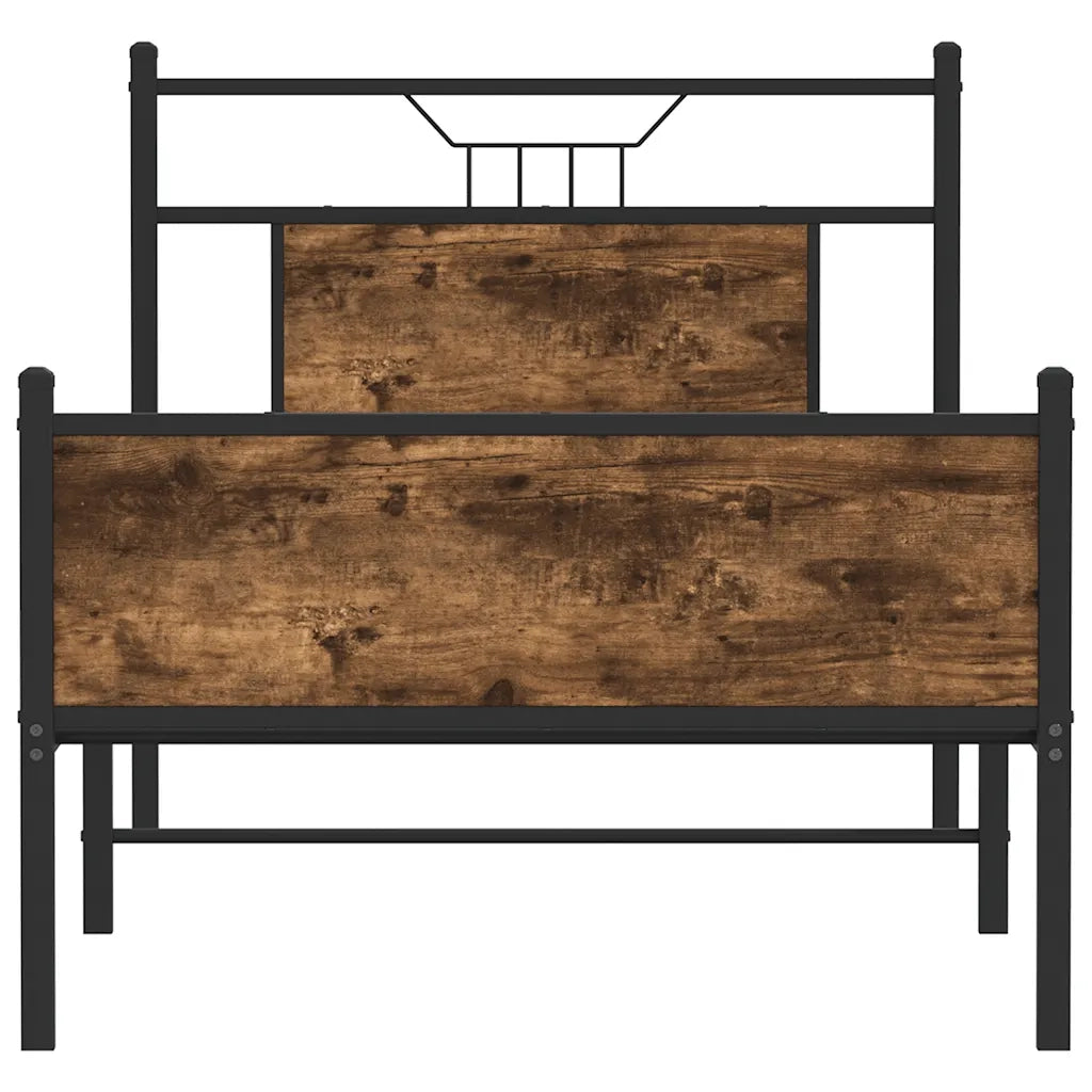 vidaXL Giroletto senza Materasso Rovere Fumo 90x200 cm in Truciolato