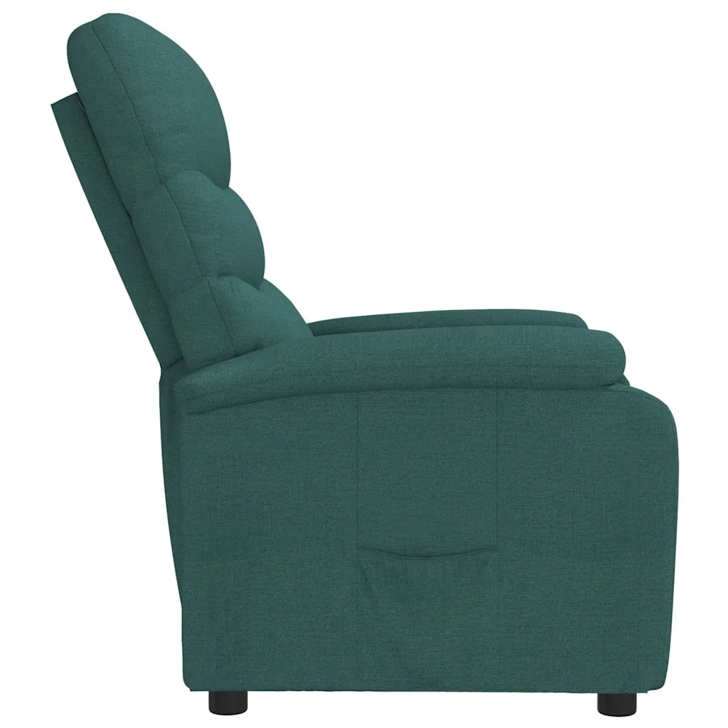 Poltrona Reclinabile in Tessuto Verde Scuro 342706