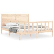 Letto matrimoniale | Letto per adulti | Giroletto senza Materasso 160x200 cm in Legno Massello di Pino