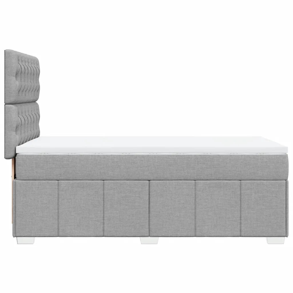 Giroletto a Molle con Materasso Grigio Chiaro 90x190 cm Tessuto
