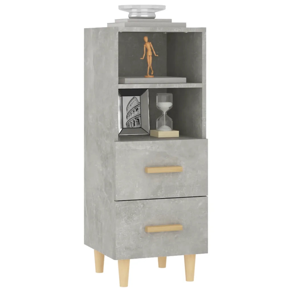 Credenza Grigio Cemento 34,5x34x90 cm in Legno Multistrato 812361