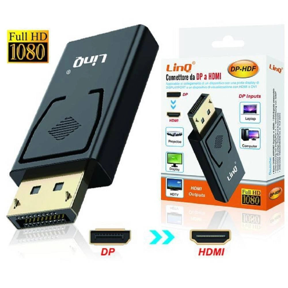 Trade Shop - Adattatore Convertitore Connettore Dp Displayport Maschio A Hdmi Femmina Dp-hdf -