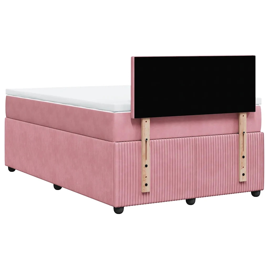 Giroletto a Molle con Materasso Rosa 120x190 cm in Velluto