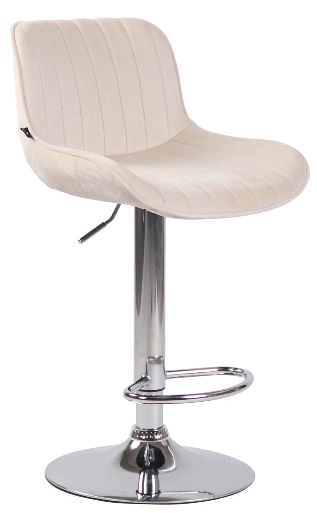 Set di 2 sgabelli da bar Lentini Velvet crema,cromo