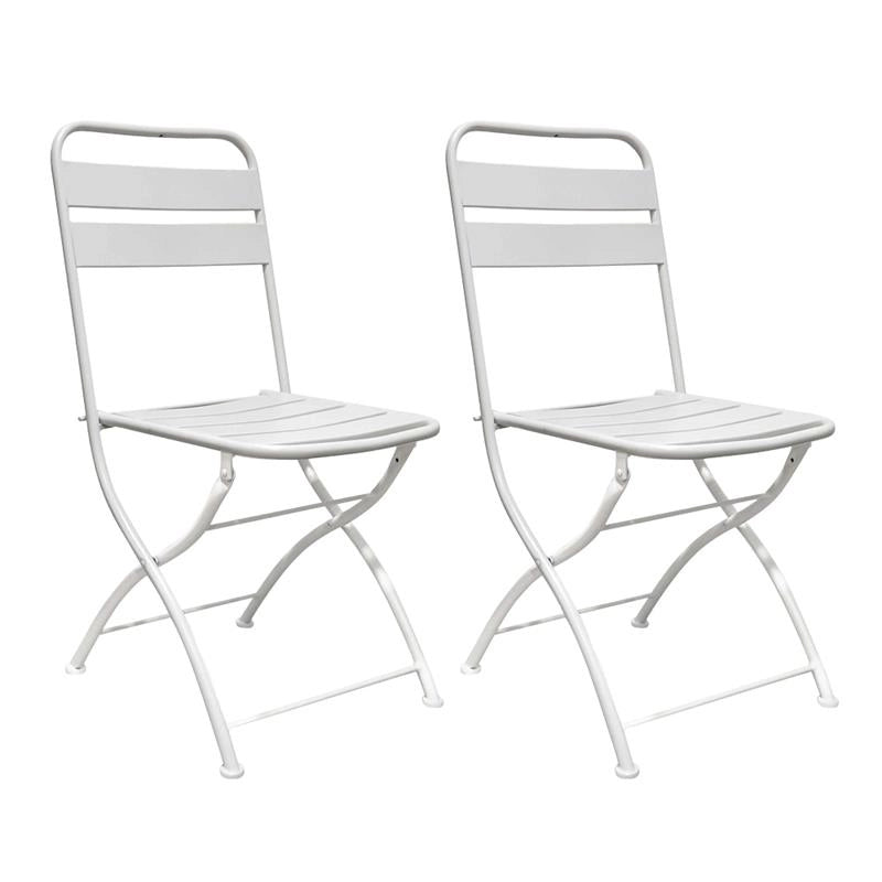 SET 2 SEDIE BRISTOL PIEGHEVOLE IN FERRO BIANCA  42 X 50 X 88 H