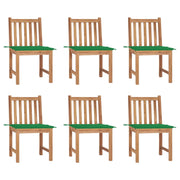 Sedie da Giardino 6 pz con Cuscini in Legno Massello di Teak cod mxl 13049