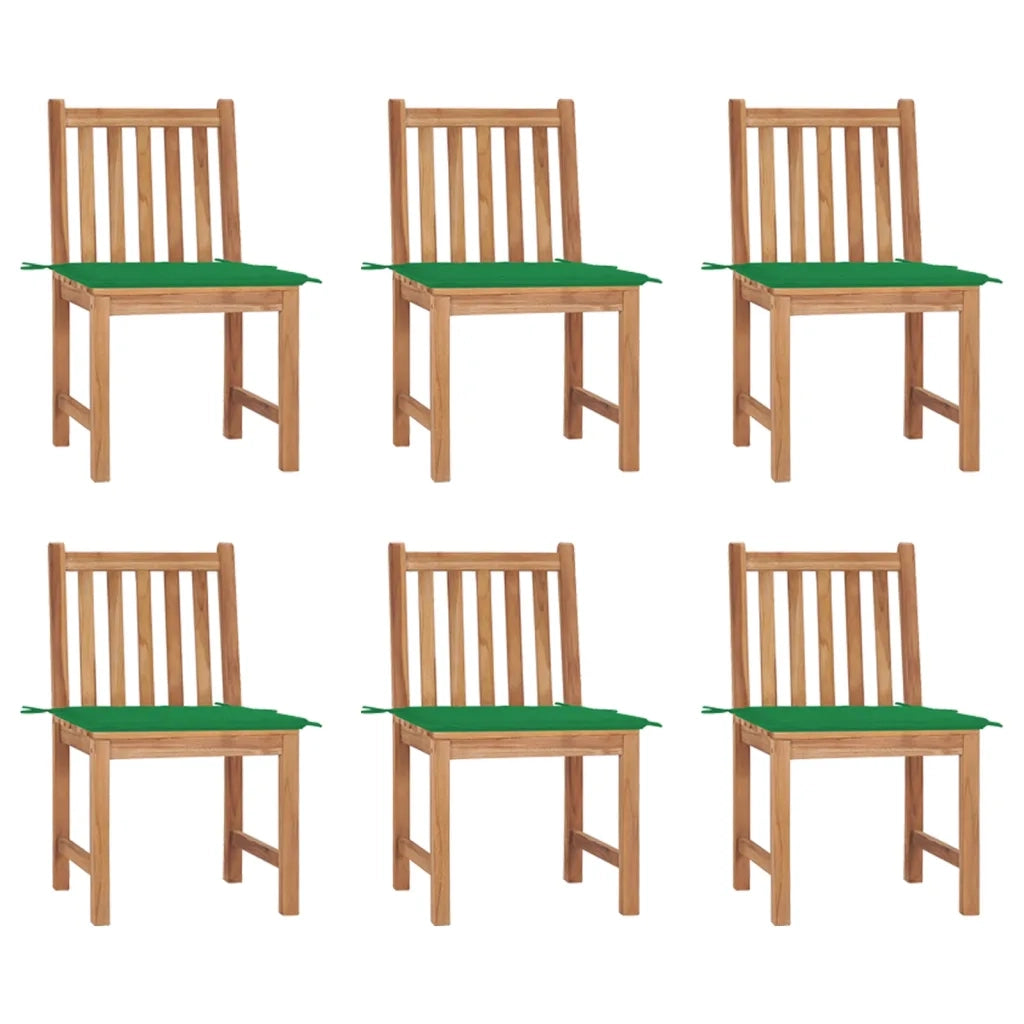 Sedie da Giardino 6 pz con Cuscini in Legno Massello di Teak cod mxl 13049