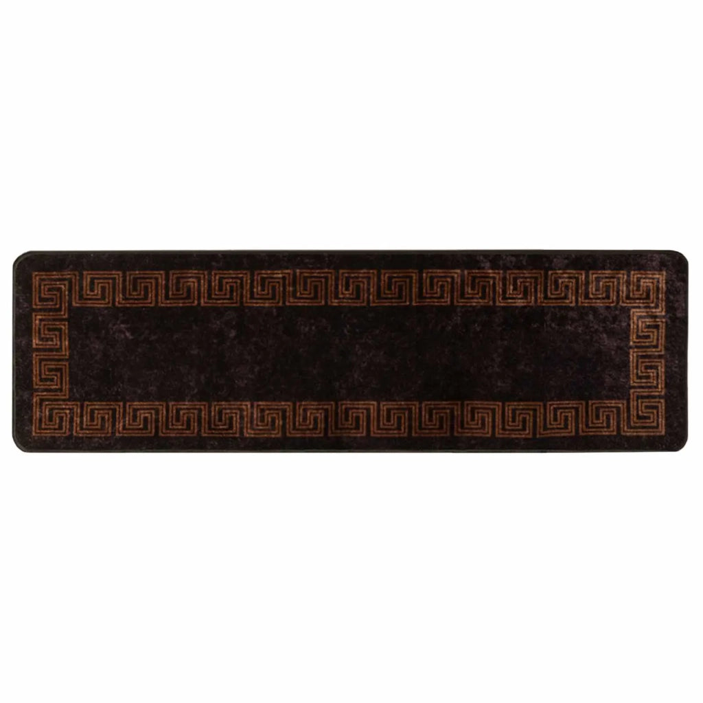Runner Tappeto MARSA Nero 100 x 300 cm Poliestere e PVC