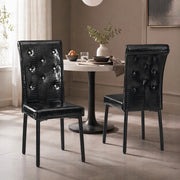 SEDIA DA PRANZO Set da 2 pezzi Nero in PVC e metallo