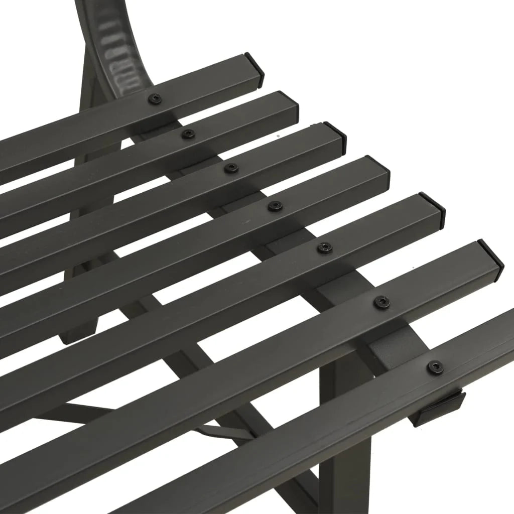 Panca da giardino mobili da esterno per patio terrazza 110 x 59 x 76,5 cm acciaio nero 02_0011166