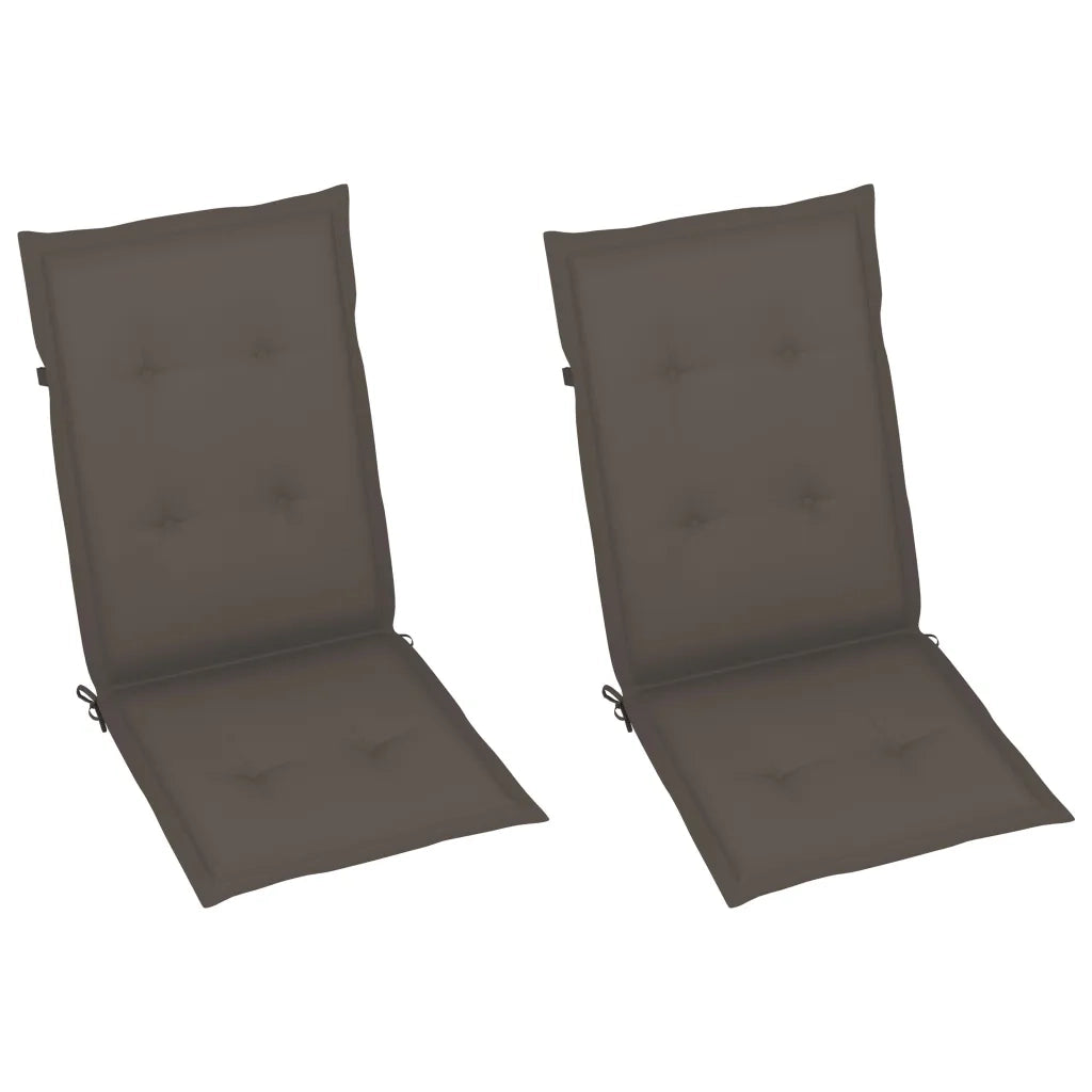 Sedia da Giardino with Cushions Grey Solid Acacia Wood (311845+47540)