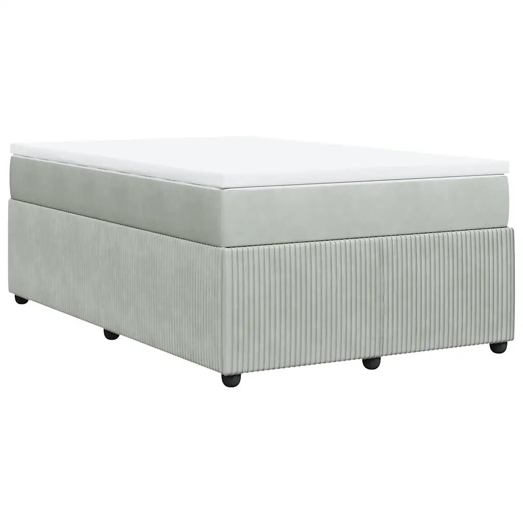 vidaXL Giroletto a Molle con Materasso Grigio Chiaro 120x200cm Velluto