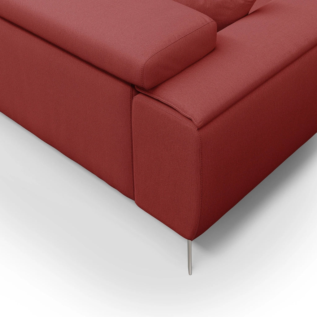 Fusion Divano con sedute allungabili in tessuto smacchiabile T05 185 cm rosso