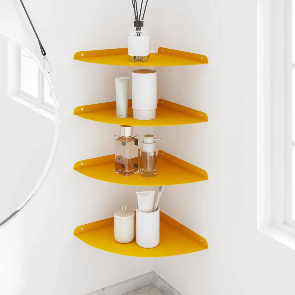4 pz Mensola | Ripiano | Scaffale sospesa Giallo senape 30 x 30 x 2 cm