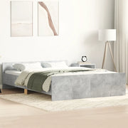 Giroletto con Testiera e Pediera-Struttura Letto Grigio Cemento 150x200 cm