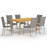 Set Mobili da Pranzo per Giardino 7 pz Grigio cod mxl 43701