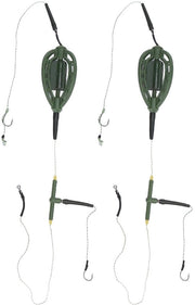 Set di alimentazione per pesci - 2 pezzi - Aletta leggera - Flessibile nylon/fibra di carbonio - Alta velocità di rilascio di zinco - Adatto per pesci carpa - Dispensatore di pasto