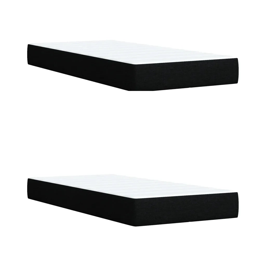 vidaXL Giroletto a Molle con Materasso Nero 200x200 cm in Tessuto