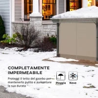 Copertura per Gazebo 3x3 m in PVC Impermeabile e Trasparente con Corde di Sicurezza, 300x300x80 cm