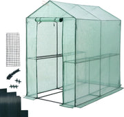 Serra da Giardino 2,23 m² 4 Ripiani Porta Arrotolabile 190x186x120cm Serre Piante Verdure
