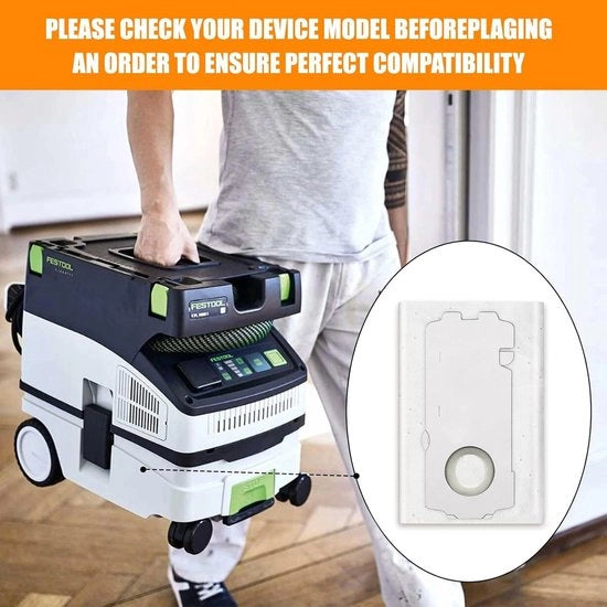 Sacchi di filtraggio per aspiratore da stucco Festool CT MINI/CT MIDI/CT 15 da 2019 - 10 pezzi di sacchi di riserva