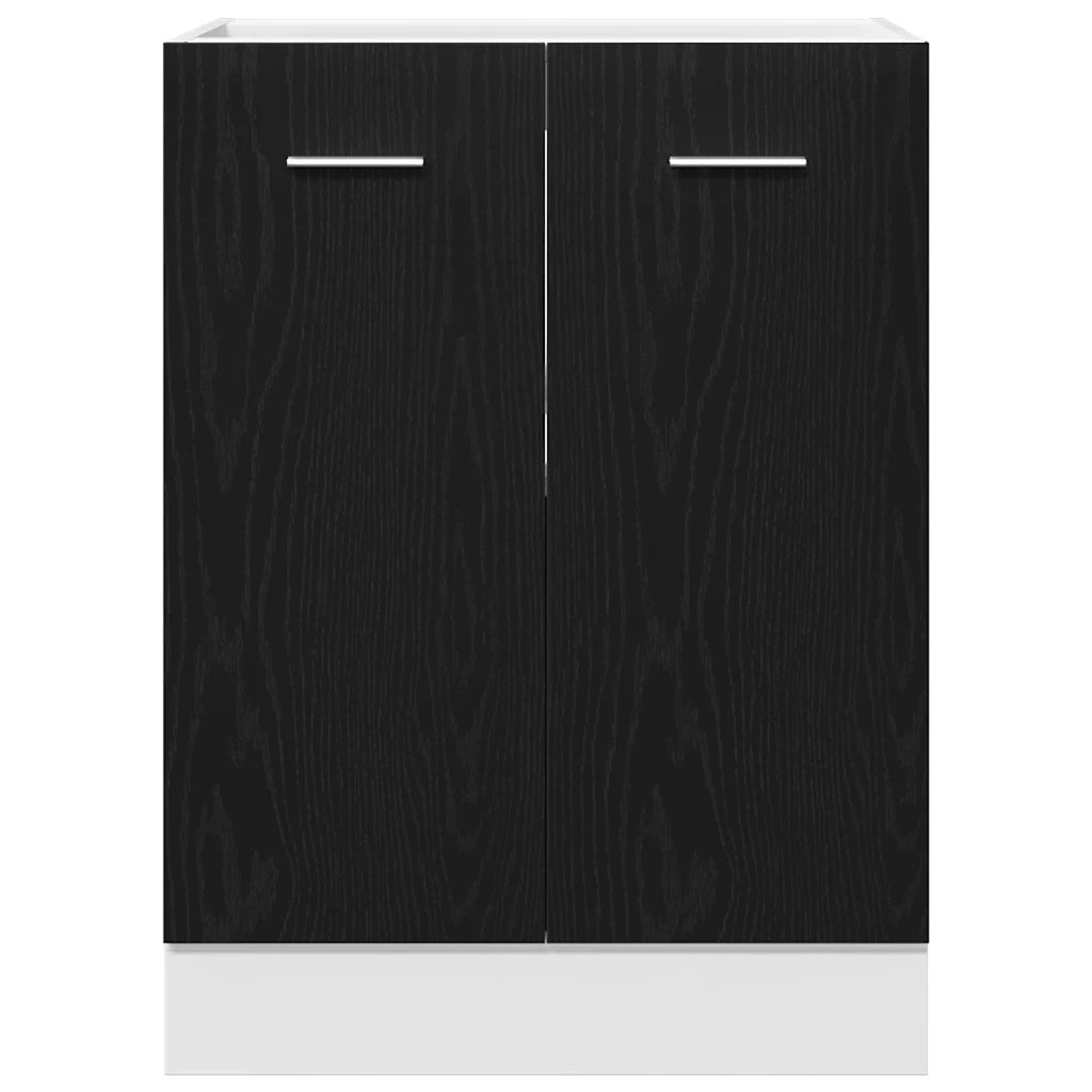 Mobile Base Rovere Nero 60x46x81,5 cm Legno Ingegnerizzato