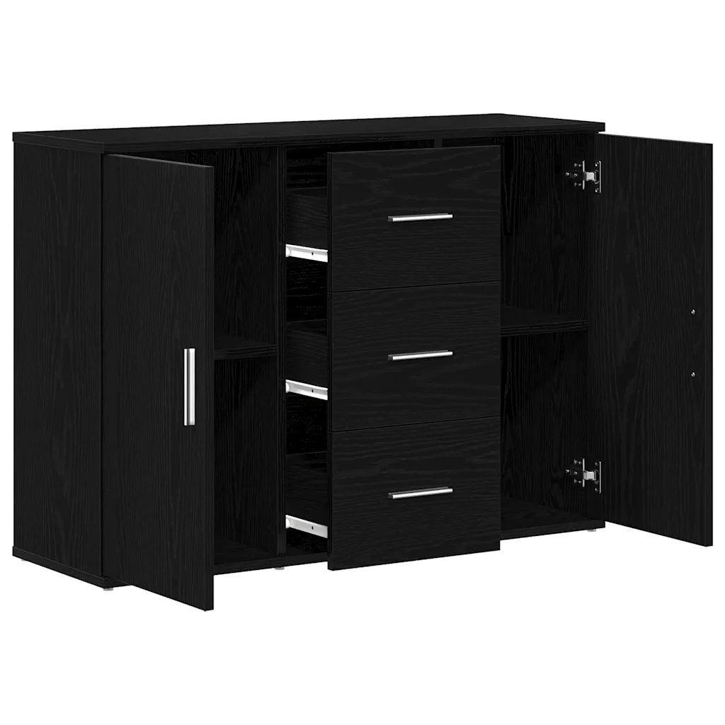 Credenza-Buffet-Armadio da cucina Rovere Nero 91x29,5x65 cm in Legno Multistrato