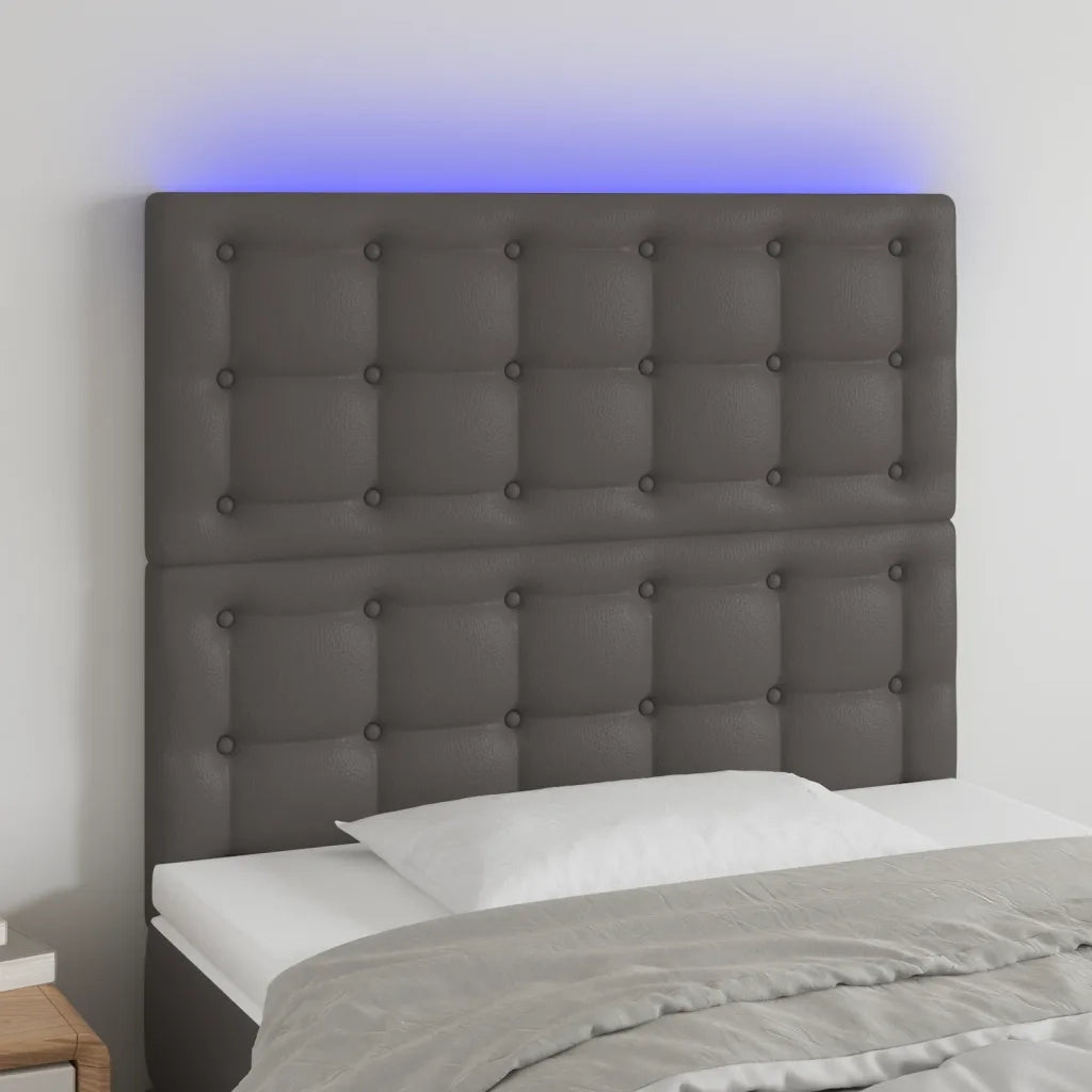 Testiera a LED-Testata con LED Grigio 100x5x118/128cm in Similpelle 398586
