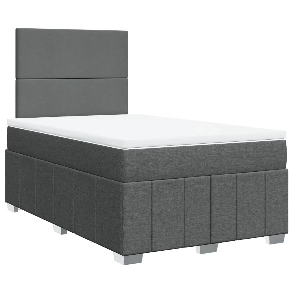Giroletto a Molle con Materasso Grigio Scuro 120x190cm Tessuto