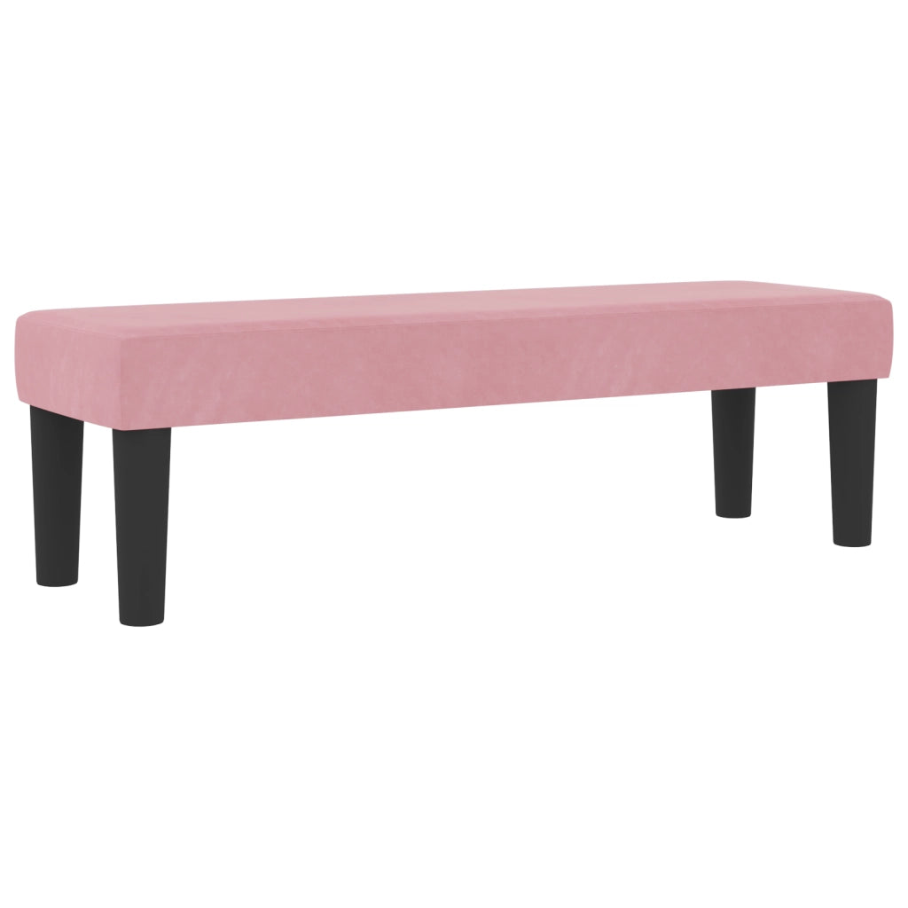 Letto a Box con Materasso e Panchina Rosa 120x200 cm Velluto