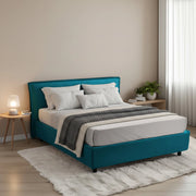 Letto Matrimoniale Bruzolo, Letto Matrimoniale Materasso Incluso Made in Italy, Azzurro