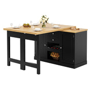 Tavolo da pranzo allungabile con 2 cassetti e vani; per cucina; in MDF; nero; 120x40x74 cm