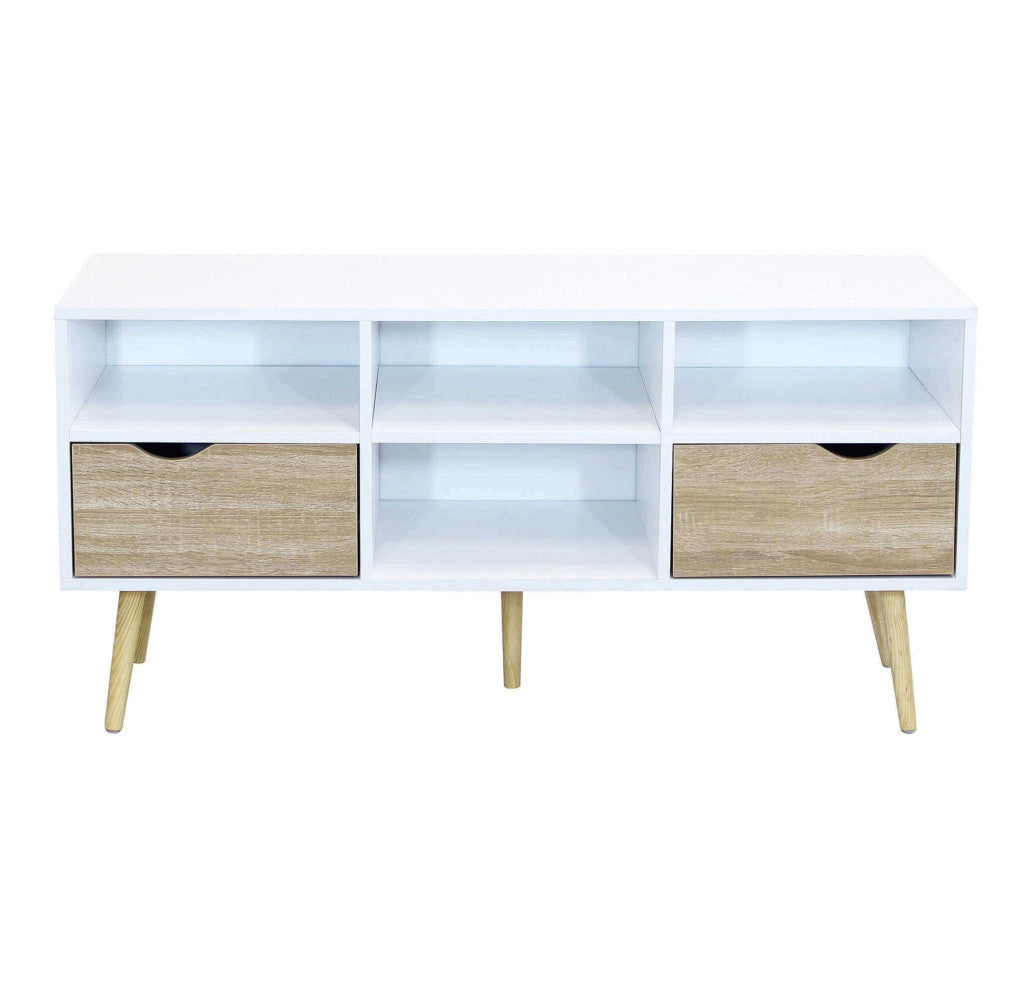 Mobile Porta Tv Brody 117x39x58 h cm in Legno Bianco
