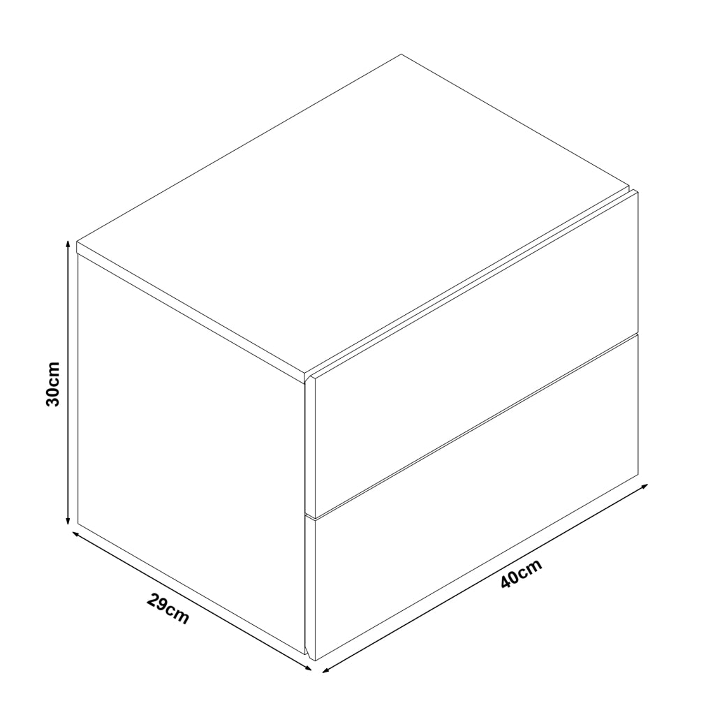 Comodino da Parete Ampfing con 2 Cassetti 40x29x30 cm Grigio Chiaro [en.casa]