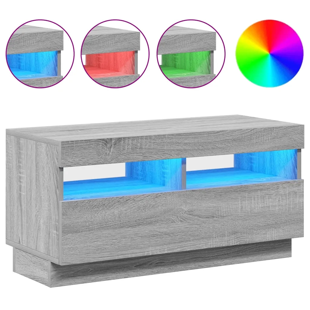 Mobile Porta TV con Luci LED Grigio Sonoma 80x35x40 cm cod mxl 10141
